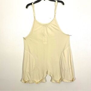 NEW Chelsea Violet Romper Shorts Beige Sleeveless One Piece Pockets Size Large